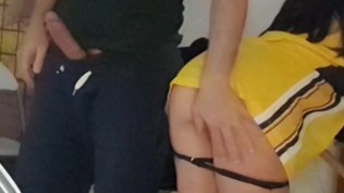 Basket girl after shower stay at home playing but step Brother distrube her in very sexy way
