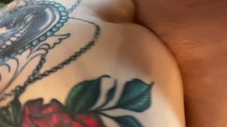 Tatted boy gets fucked, rimmed, used by tatted guy in hotel