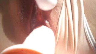 เงี่ยนบนรถเลยเอาของเล่นมายัดหีโคตรเสียว (Public Masturbation In Car While Travel) – Icezysunday