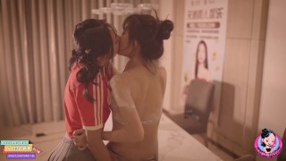 June Liu 刘玥 / SpicyGum & Fanny Ly – Sexy new Asian recruit for the Soccer club – 3som – FFM (JL_149)