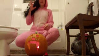 Happy Halloween! Dousing A Jack-o-Lantern Flame With My Piss