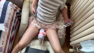 碎花裙娇弱男娘大战高速炮机三百回合！被榨到连续数十次高潮！浪叫连连！酥麻晕厥！爽到极致冲刺达到长时间射精！